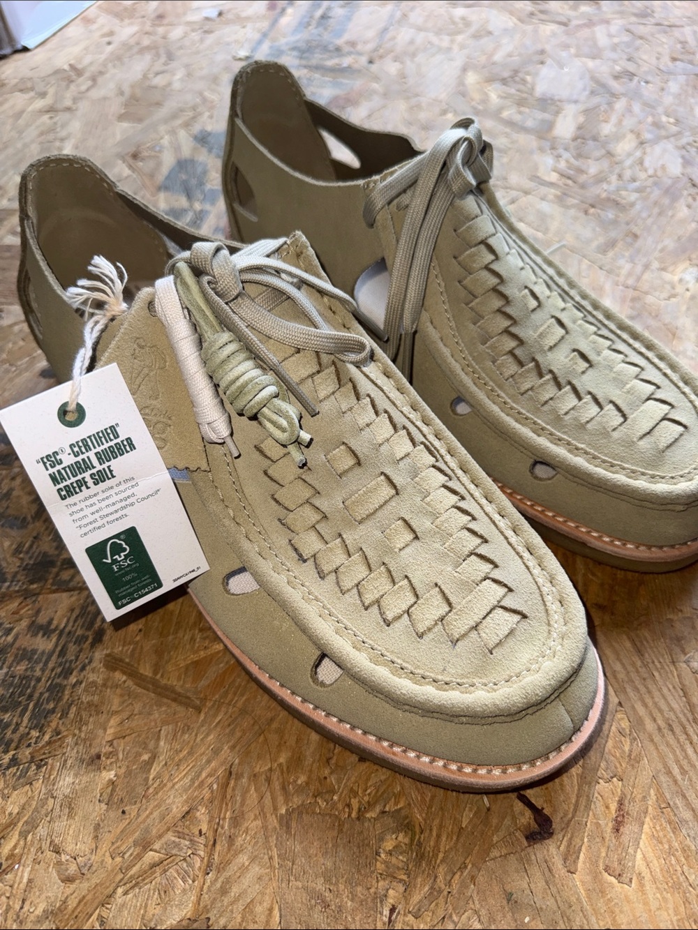 Kith Men's Woven Suede Lace-Up Shoes in Light Olive